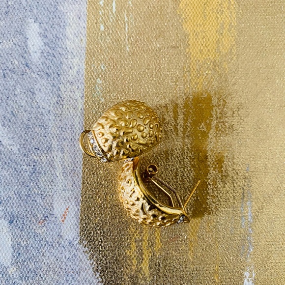 Gold Plated Earrings with Rhinestone - Picture 5 of 5